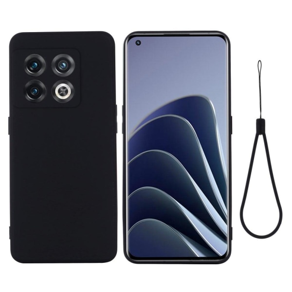 Matte Liquid Silikoni Suojakuori For OnePlus 10 Pro - Musta Black