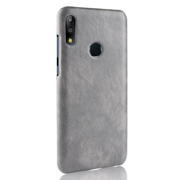Asus ZenFone Max Pro (M2) litsi pintainen nahkainen suojakotelo - Harmaa Silver grey