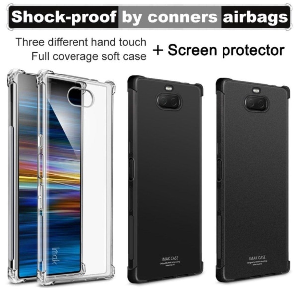 IMAK Sony Xperia 10 Plus fallskyddsfodral - Metall Svart Svart