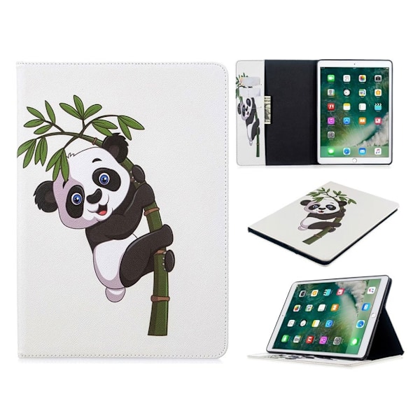 iPad 10.2 (2019) tyylikäs kuvio nahkainen flip-kotelo - Panda Puun Päällä Multicolor