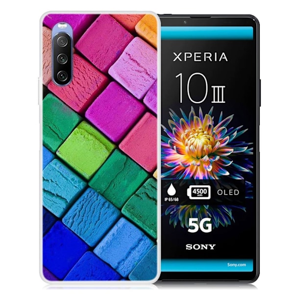 Deco Sony Xperia 10 III Etui - Farverig Block Multicolor