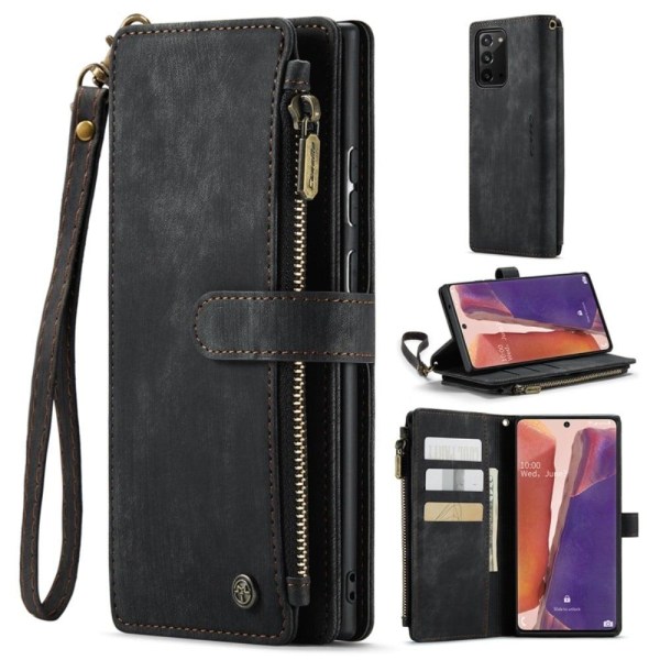 CaseMe zipper-wallet phone case for Samsung Galaxy Note 20 5G / Black
