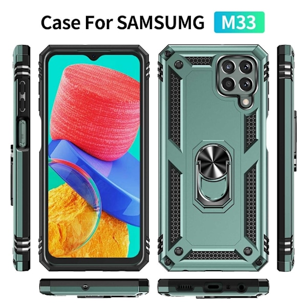 Bofink Combat Samsung Galaxy M33 5g Etui - Sortliggrøn Green