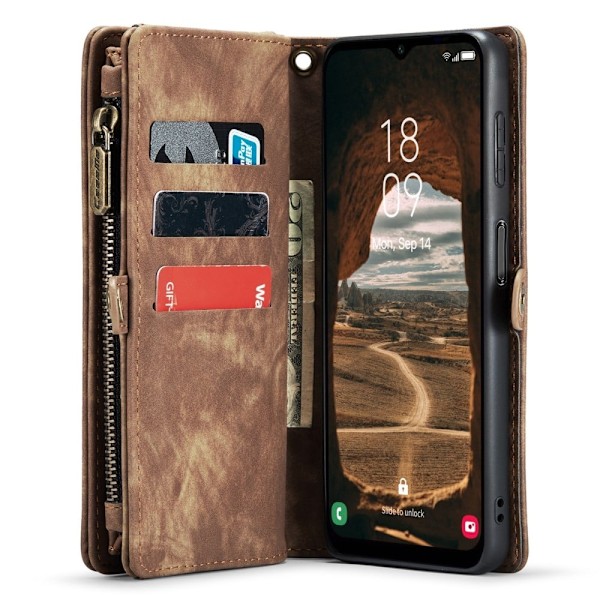 CaseMe Samsung Galaxy A34 5G Pung med Lynlås - Brun Brown