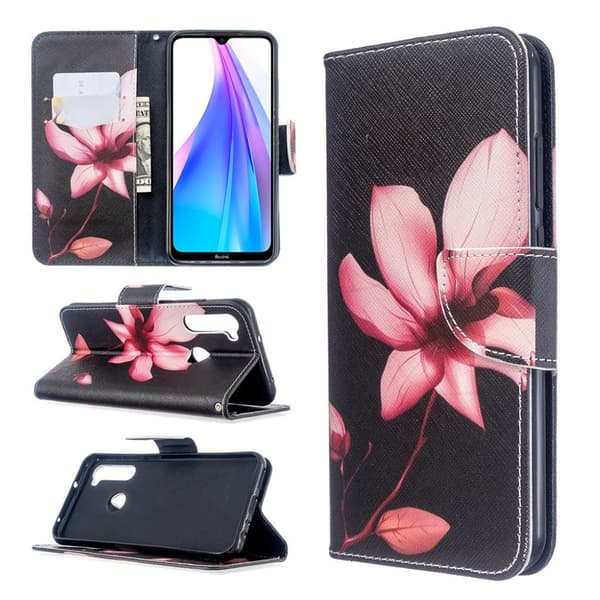 Wonderland Xiaomi Redmi Note 8T flip kuoret - Punainen Kukka Multicolor