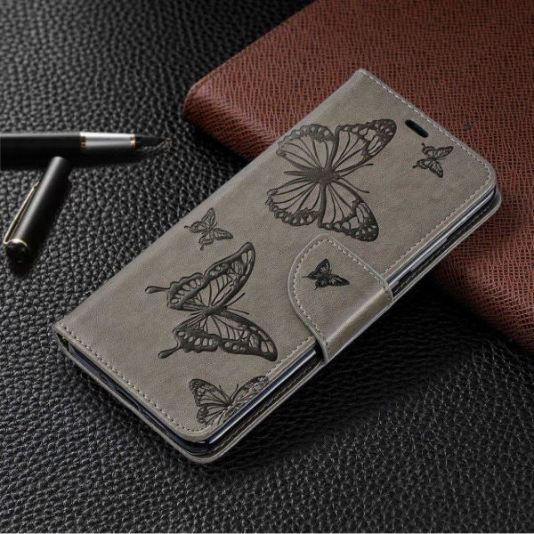 Butterfly läder Huawei P30 Pro fodral - Silver/Grå Silvergrå