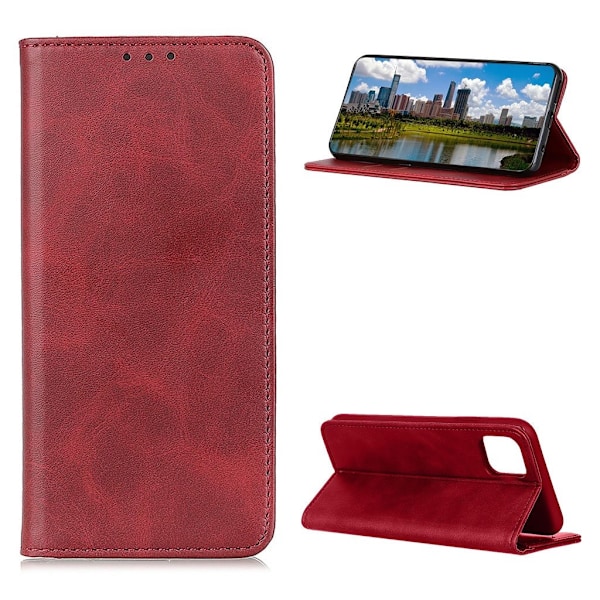 iPhone 12 Mini flip etui i ægte læder med pung – Rød Red