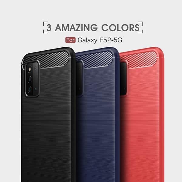 Carbon Flex Samsung Galaxy F52 5G cover - Sort Black