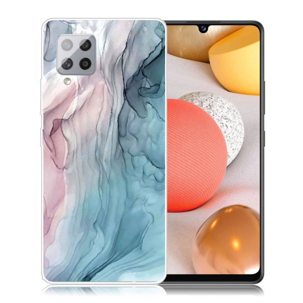 Marble design Samsung Galaxy A42 5G kotelot - Ruusu / Sininen Marmori Blue