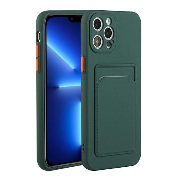 Card Holder Suojakuori For iPhone 13 Pro - Vihreä Green
