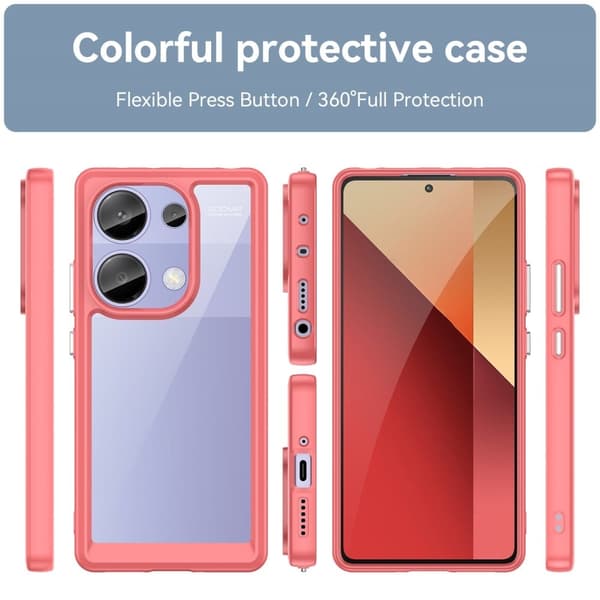 Xiaomi Redmi Note 13 Pro 4G / Xiaomi Poco M6 Pro smart telefonskal i akryl - Röd Röd