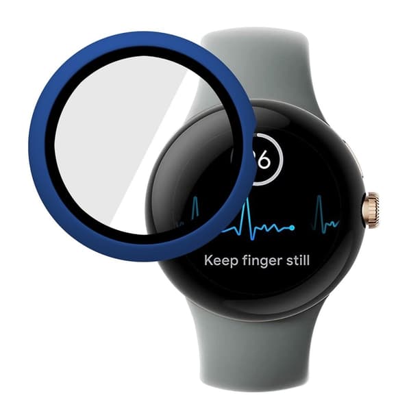 HAT-PRINCE Google Pixel Watch cover with tempered glass - Dark Blue Blå