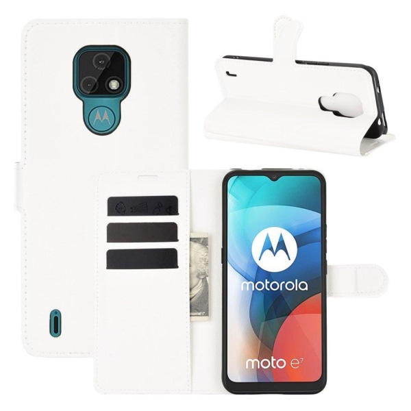 Classic Motorola Moto E7 fodral - Vit Vit