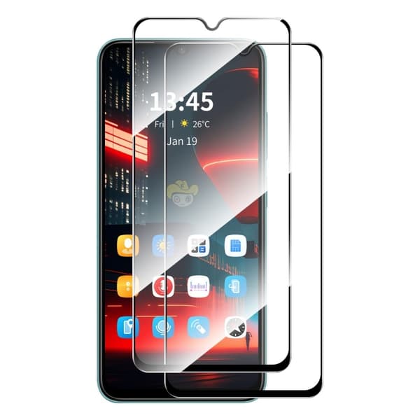 2-pack HAT PRINCE Nokia C300 skärmskydd i 0.26 mm glas Transparent