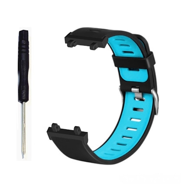 Amazfit T-Rex 2 tofarvet silikone urrem - Sort / Blå Blue