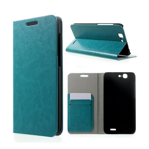 Mankell Huawei Ascend G7 Læder Flip Etui - Blå Blue