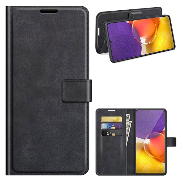 Wallet-style Læder Etui til Samsung Galaxy Quantum 2 - Sort Black