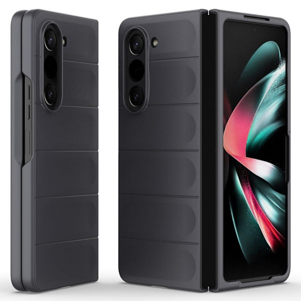 Mjukt greppformat Samsung Galaxy Z Fold5 skal - Mörkgrå Silvergrå