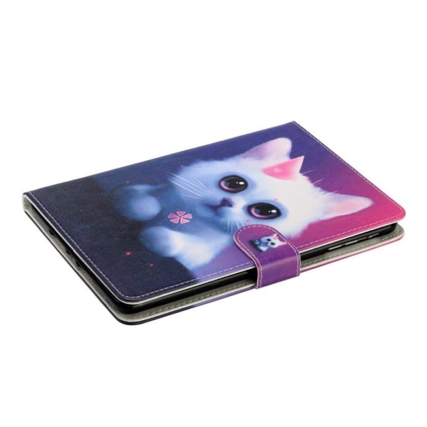 iPad Mini (2019) pattern leather flip case - Cat White