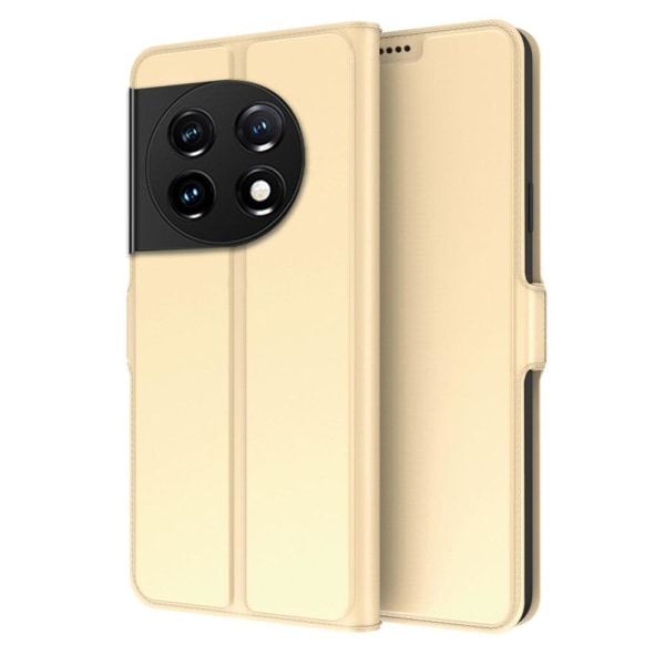 Smooth and thin premium PU leather case for OnePlus 11 - Gold Gold