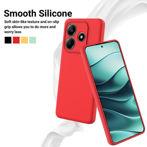 Matt flytende silikondeksel for Xiaomi Redmi Note 14 5G - Rød Red