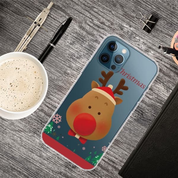 Christmas Series Santa Deer Pattern IMD Flexible Protective mobil cover iPhone 13 Pro Max 6.7 inch - Himmel Hjort Multicolor