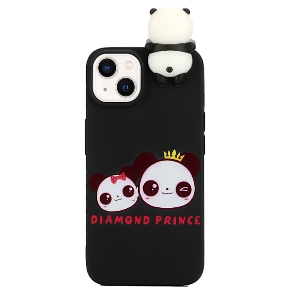 Cute 3d iPhone 14 Plus Etui - To Pandaer Black