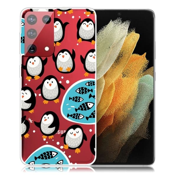 Deco Samsung Galaxy S21 Ultra 5G kotelot - Pingviini Multicolor