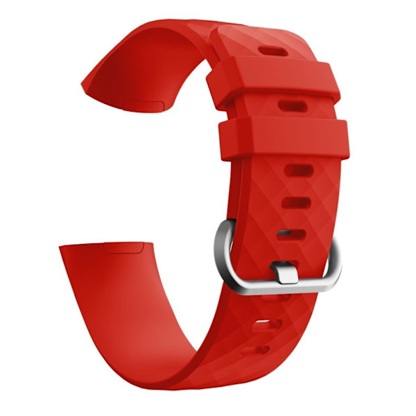 Fitbit Charge 3 erstatnings urrem i silikone - str. L/Rød Red