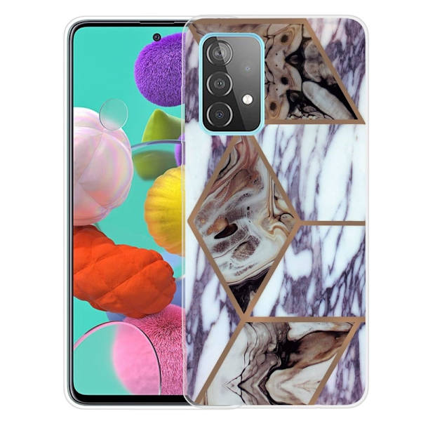 Deco Samsung Galaxy A73 Etui - Blå og Brun Marmor Multicolor