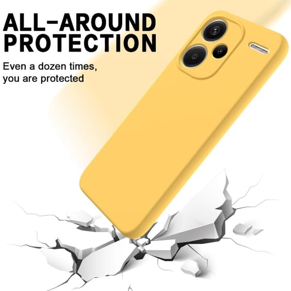 Matt flytende silikondeksel for Xiaomi Redmi Note 13 Pro Plus - Gul Yellow