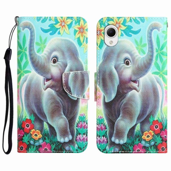 Wonderland Samsung Galaxy A23e Flip Etui - Elefant Green