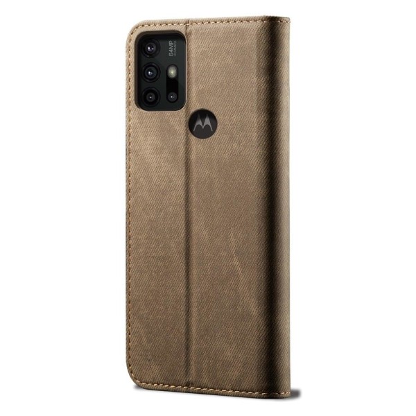 Jeans Motorola Moto G30 Flip Etui - Khaki Brown