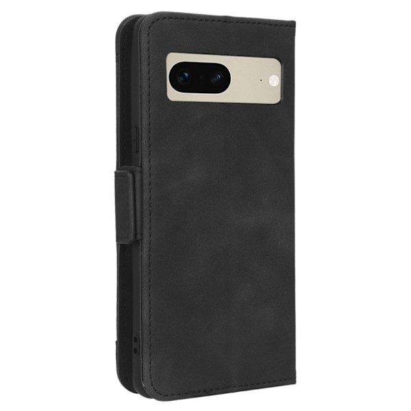 Stilfuldt Læder Etui med Pung til Google Pixel 7 - Sort Black