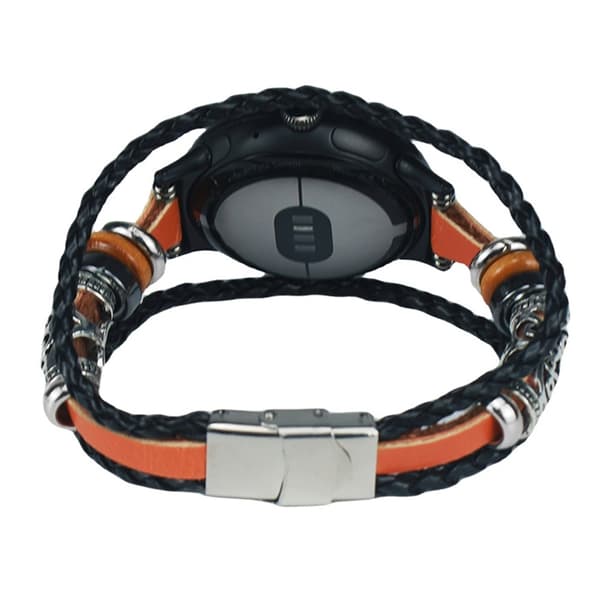 Google Pixel Watch / Pixel Watch 2 DIY flettet læderrem med perler - Brun Brown
