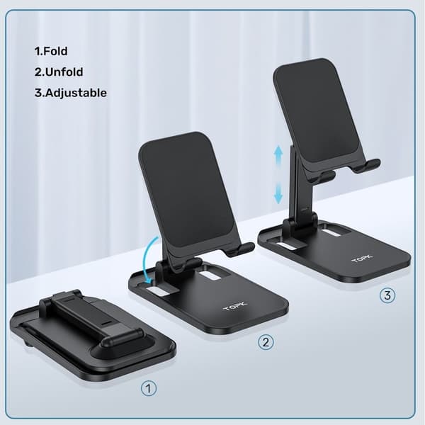 TOPK Universal sammenleggbar skrivebordsbrakett - Hvit White