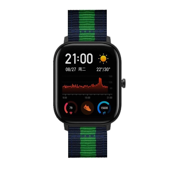 Amazfit GTS vertical nylon Urrem - Blå / Grøn Blue