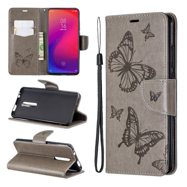 Butterfly Xiaomi Redmi K20 Pro kotelot - Harmaa Silver grey