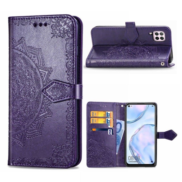 Mandala Huawei Nova 6 SE / P40 Lite Flip kotelot - Violetti Purple