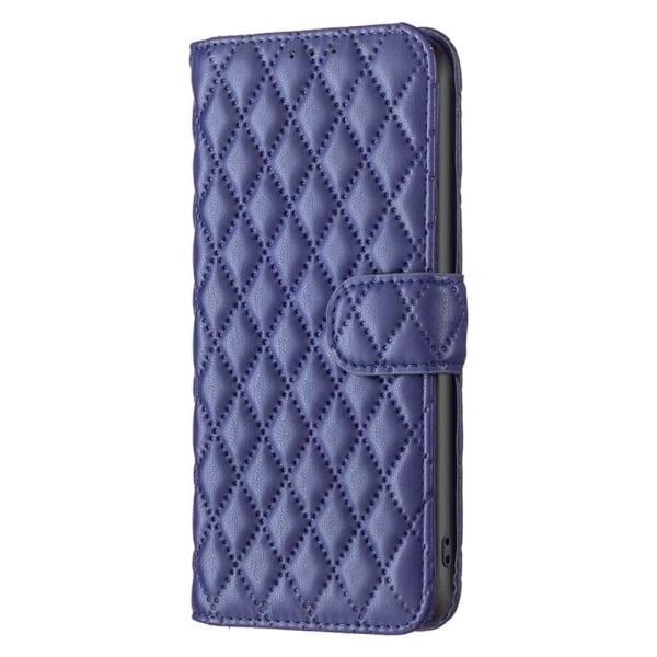 Rhombus pattern matte flip case for Motorola Moto E13 - Blue Blå