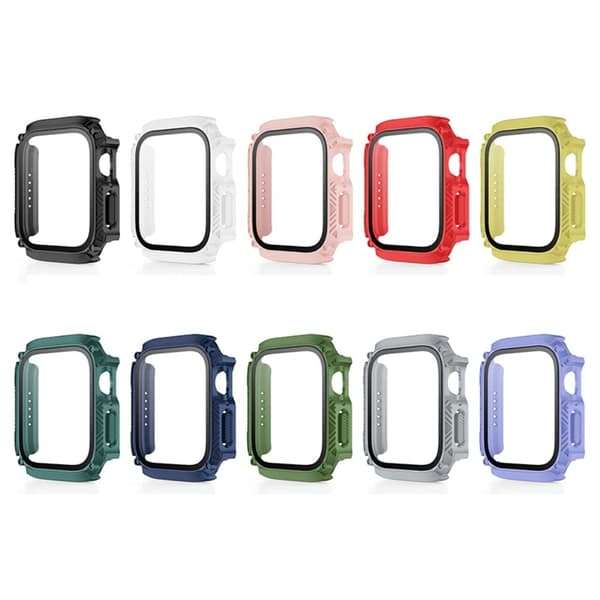 Apple Watch Series 8 (41mm) protective cover with tempered glass - Red Röd