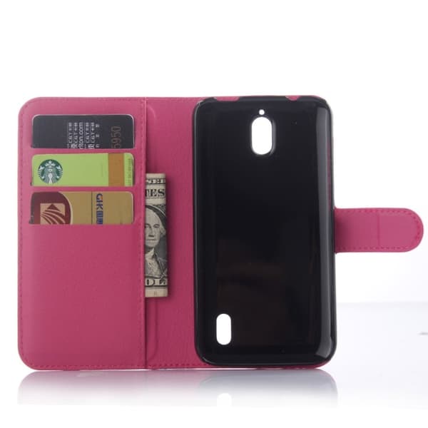 Litchi Huawei Y625 Lær Etui - Mørke Rosa Pink