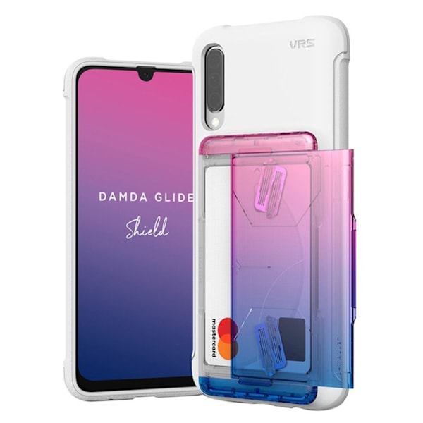 VRS Design Damda Glide Shield for Galaxy A50 - Hvit Rosa-Blå White