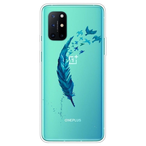 Christmas OnePlus 8T etui - fjer og fugl Blue