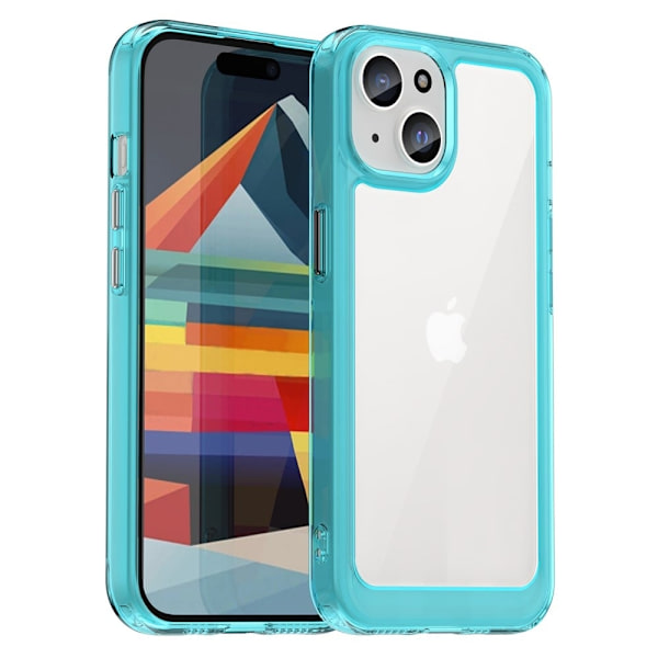 iPhone 15 Plus smart telefonskal i akryl - Transparent Blå Blå