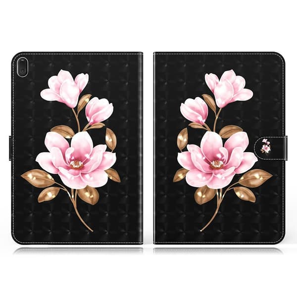 Lenovo Tab E10 kuvio nahkainen flip case - Kukka Pink