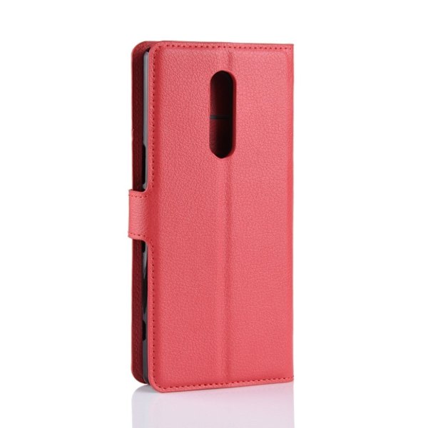 Sony Xperia XZ4 litsi pintainen nahkainen flip suojakotelo - Punainen Red