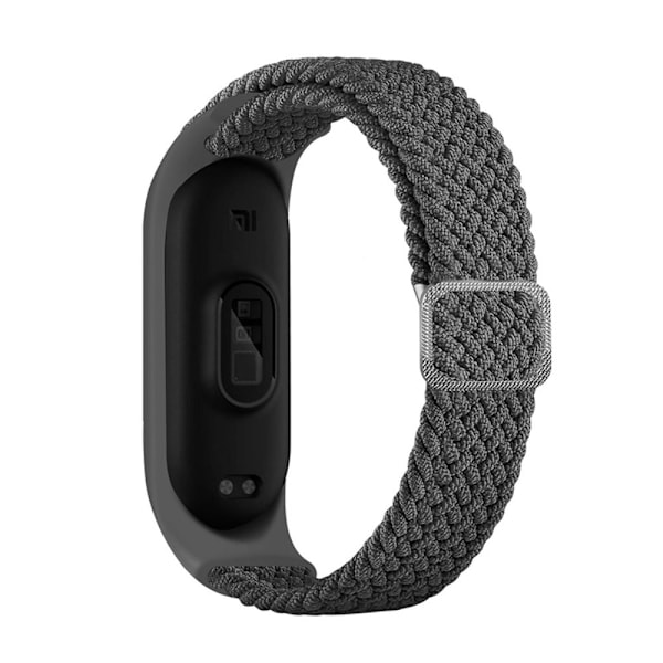 Xiaomi Mi Band 7 / 6 / 5 elastinen nailon kellonhihna - Harmaa Silver grey