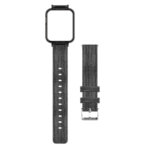 Xiaomi Mi Watch Lite / Redmi Watch nylon kankainen ranneke - Tummanharmaa Silver grey