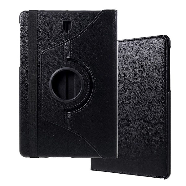 Samsung Galaxy Tab S4 beskyttelsesetui i kunstlæder med Litchi struktur - Sort Black